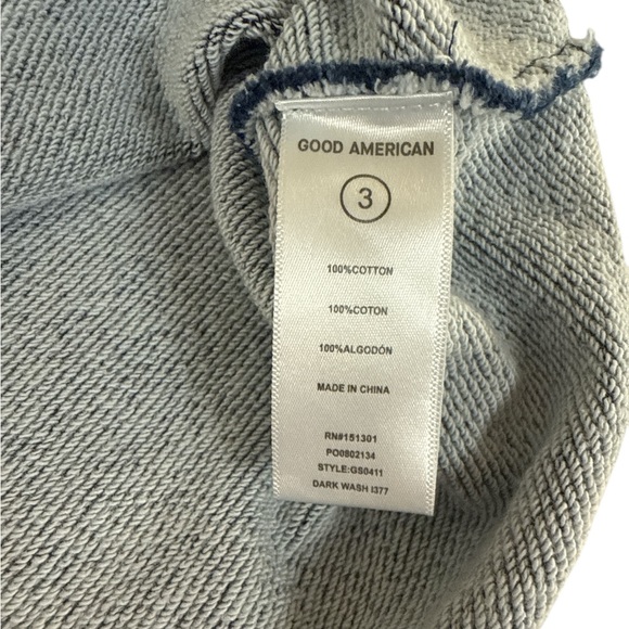 Good American Jeanius Indigo Denim Sweatshirt (set available) - Picture 5 of 10